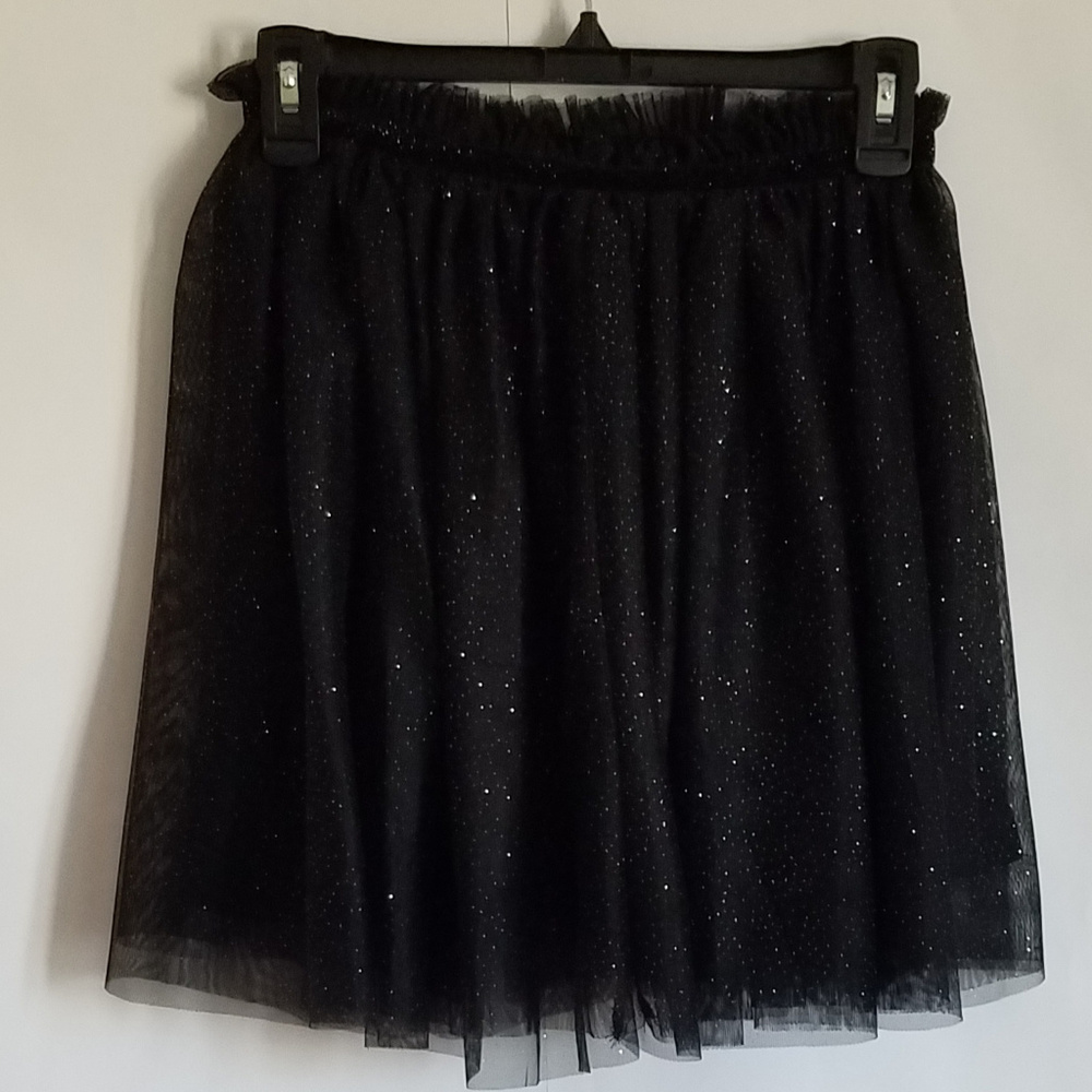 Girls Black glitter skirt with lining